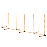 PawHut Dog Agility Equipment Pet Outdoor Training Play Run Obstacle w/ 6 Weaves Poles Whistle Carrying Bag(m-7)