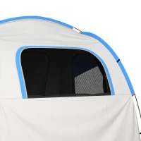 Outsunny SUV Car Tent for Camping, Waterproof PU2000mm, 5 Man Tailgate Tent, 2.4 x 2.1 m, Grey and Blue(m-7)
