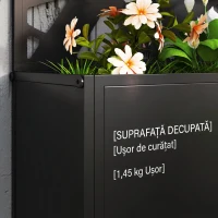 Outsunny Jardinieră Ridicată cu Spalier Decorativ pentru Plante Cățărătoare, pentru Sol sau Perete, 61x23x113 cm, Negru(m-9)