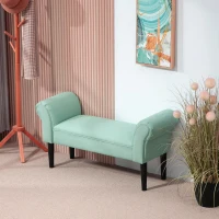 HOMCOM Gepolsterte Sitzbank für Schlafzimmer und Flur, bis 130 kg belastbar, 102 x 36 x 51 cm, Grün(m-2)