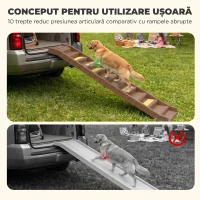 PawHut Rampă Pliabilă Antiderapantă pentru Câini, pentru Mașini, Maro(m-4)