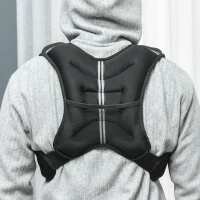 HOMCOM Gilet lesté de 10 kg, veste lestée, pour homme et femme, avec poche de rangement, tissu Oxford, sable métallique, noir(m-10)