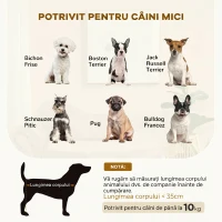 PawHut Canapea Ridicată pentru Câini cu Spațiu de Depozitare Ascuns, din Lemn și Material Catifelat, 80x40x46 cm, Bej(m-4)