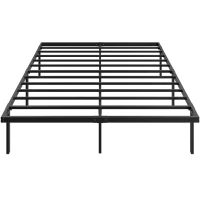 HOMCOM Bettgestell, 140 x 200 cm Metallbett mit Stauraum unter dem Bett, Metallgestell mit Lattenrost, kein Boxspring nötig(m-12)