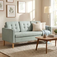 HOMCOM 3 Seater Sofa, 169cm Couch with Hidden Storage, Wood Legs, Light Grey(m-10)