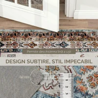HOMCOM Covor Vintage Antiderapant și Lavabil cu Fir Scurt pentru Living și Dormitor, 230x160 cm, Multicolor(m-7)