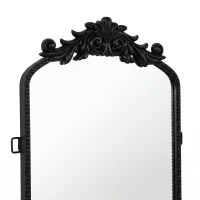 HOMCOM Floor Mirror, 50 x 160 cm Full Length Mirror with Baroque Metal Frame for Bedroom, Living Room, Dressing Room, Black(m-12)