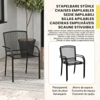 Set de 2 scaune de grădină Outsunny, scaune de exterior stivuibil(m-5)