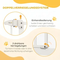 PawHut Poartă pentru câini extensibilă cu 4 șuruburi reglabile, din metal și plastic, 74-100x78 cm, alb(m-4)