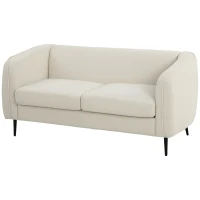HOMCOM Canapé 2 places en velours, canapé de salon moderne 160 cm, assise large rembourrée, coussin épais à ressorts, beige(m-19)