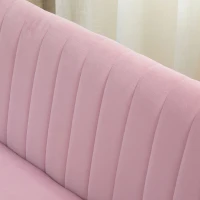 HOMCOM Sofá 2 lugares Sofá de tecido Couch Sofá estofado Sofá lounge largo Rosa(m-5)