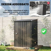 Outsunny Caseta de Jardín Metálica 0,92 m² 100x103x160cm con 1 Puerta y Cerradura para Almacenamiento de Herramientas Gris Oscuro(m-6)