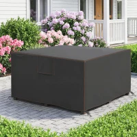Outsunny Schutzhülle für Gartenmöbel Winterfest Wasserdicht Abdeckung Anti-UV Abdeckplane 420D Oxford Gewebe 125x125x74cm Schwarz(m-8)