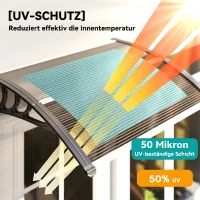 Outsunny Copertină de Exterior Impermeabilă și Anti-UV, din PC, PP și Aluminiu, 75x120x23 cm, Maro și Negru(m-4)