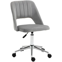 Vinsetto Höhenverstellbarer Schreibtischstuhl mit Rollen, 360° drehbar, Jakobsmuschel-Form, Schaumstoff, 49 x 60 x 79-91 cm, Grau(m-12)