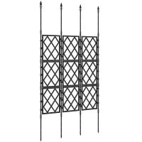 Outsunny Enrejado de Jardín Plegable Soporte para Plantas Trepadoras con Montaje DIY y Marco de Acero 85x197 cm Negro(m-1)