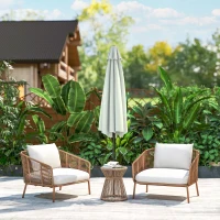 Outsunny Parasol de jardin parasol droit parasol hexagonal inclinable Ø 2,3 x 2,16 m métal polyester haute densité 180 g/m² crème(m-9)