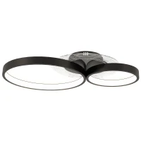 HOMCOM Plafonieră LED modernă cu 3 inele, cu temperatură de culoare reglabilă, putere 40W, negru(m-12)