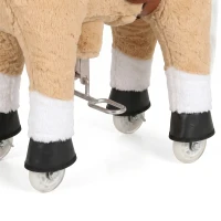 AIYAPLAY Caballo balancín de peluche con cabeza giratoria, ruedas rodantes y sonidos de relincho, desde 2 años, marrón claro(m-6)