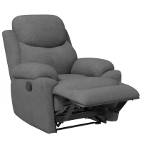 HOMCOM Poltrona Relax Reclinável para TV Função Reclinável Aparência de Linho 93x88x102 cm Cinza(m-7)