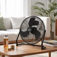 HOMCOM Ventilator für den Schreibtisch, Klimaanlage, 4 Geschwindigkeiten, drehbar, Schwarz(m-8)