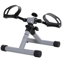 HOMCOM Mini Bicicleta Estática de Pedales Plegable con Resistencia Ajustable para Piernas y Brazos 33x34x32 cm Plata(m-10)