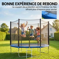 SPORTNOW Trampoline d'extérieur avec filet de sécurité Ø305 cm pour enfants et adultes(m-5)