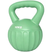 SPORTNOW Kettlebell Kugelhantel 6 kg Gewicht-Hantel mit Sand befüllt für Anfänger Zuhause Krafttraining 21 x 21 x 27 cm Grün(m-11)
