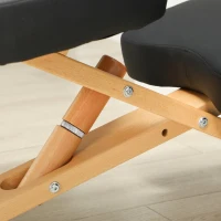 HOMCOM Scaun ergonomic postural cu suport pentru genunchi, cu roți, din lemn, negru(m-9)