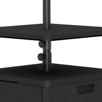 Outsunny Pied de parasol carré avec plateau de table, support parasol en HDPE à roues, remplissage eau sable 53 x 53 x 45 cm noir(m-13)
