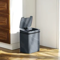 HOMCOM 15L Sensor Bin, Automatic Touchless Kitchen Bin, Easy Clean, Battery Operated for Home Office, Bedroom, Bathroom, Grey(m-2)