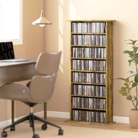 HOMCOM 360 CD Storage Unit - Rustic Brown(m-10)