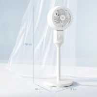 HOMCOM 32" Pedestal Fan, 70° Oscillating 90° Vertical Tilt Air Circulator with 3 Speeds, Standing Fan for Home Office, Bedroom, White(m-3)