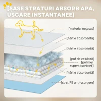 PawHut Set 100 Covorașe Igienice pentru Câini cu 6 Straturi din Material Netesut, Hârtie și PE, 45x60 cm, Albastru și Alb(m-6)