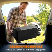Outsunny Carrello da Giardino da 180L Pieghevole con Pannello Apribile, in Acciaio e Poliestere, 90x48x62 cm, Nero(m-6)