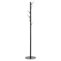 HOMCOM 174cm Free Standing Coat Rack Stand with 6 Hooks Clothes Tree Hat Display Hall Tree Hanger Hanging Organizer for Hallway Bedroom Living Room Black(m-1)