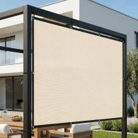 Outsunny Sun Shade Sail UV Protection Canopy with Stainless Steel Eyelets for Patio Garden 2 x 3 m Beige(m-10)
