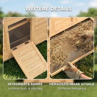 PawHut Poulailler en bois abri pour 2-4 poules toit ouvrant étanche & 2 pondoirs 150 x 100 x 96,5 cm jaune(m-7)