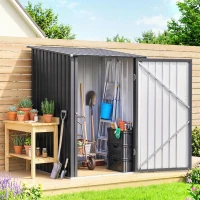Outsunny Caseta de Jardín Metálica 0,92 m² 100x103x160cm con 1 Puerta y Cerradura para Almacenamiento de Herramientas Gris Oscuro(m-2)
