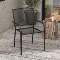 Set de 2 scaune de grădină Outsunny, scaune de exterior stivuibil(m-7)