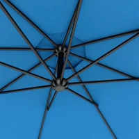 Outsunny 3m Overhanging Cantilever Parasol, with Cross Base - Blue(m-10)