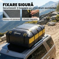 Outsunny Portbagaj de Plafon 595 Litri Impermeabil pentru Mașini, Galben(m-5)