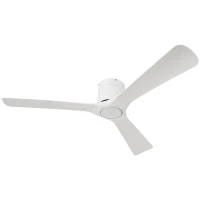 HOMCOM Ventilador de Techo 29W con Mando a Distancia Ventilador Silencioso Ø132 cm con 3 Aspas Reversibles 6 Velocidades Blanco(m-1)