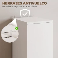 HOMCOM Armario Dormitorio Moderno Armario Ropero con Barra para Colgar Cajón Estante Superior 40x52x170 cm Blanco(m-5)