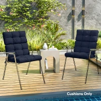 Outsunny 2-Piece Seat Cushion Replacement with Backrest, Garden Patio Chair Cushions Set with Ties, Dark Blue(m-10)