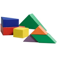 HOMCOM 7 Piece Kids Soft Foam Puzzle Play Set Interlocking Toddler Learning Blocks Comfortable Safe Floor Indoor Outdoor Active Play Structure(m-1)