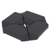 Outsunny Base para Sombrilla de 4 Piezas, para Cantilever Soporte para Parasol de HDPE Rellenable con Agua 77 kg o Arena 100 kg(m-1)