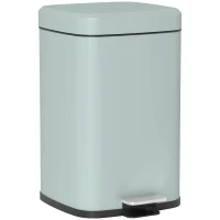 HOMCOM 20L Modern Boxy Metal Home Kitchen Bin - Light Green(m-1)