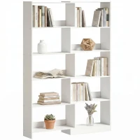 HOMCOM Estantería Expandible 5 Niveles Giratoria 350° Ancho Ajustable Convertible en en L Recta o Compacta 111,5x23,8x163,7 cm(m-11)