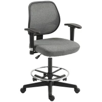 Vinsetto Fauteuil de bureau assise haute réglable, accoudoirs, dim. 60l x 57P x 97-119H cm sur roulettes, gris(m-11)